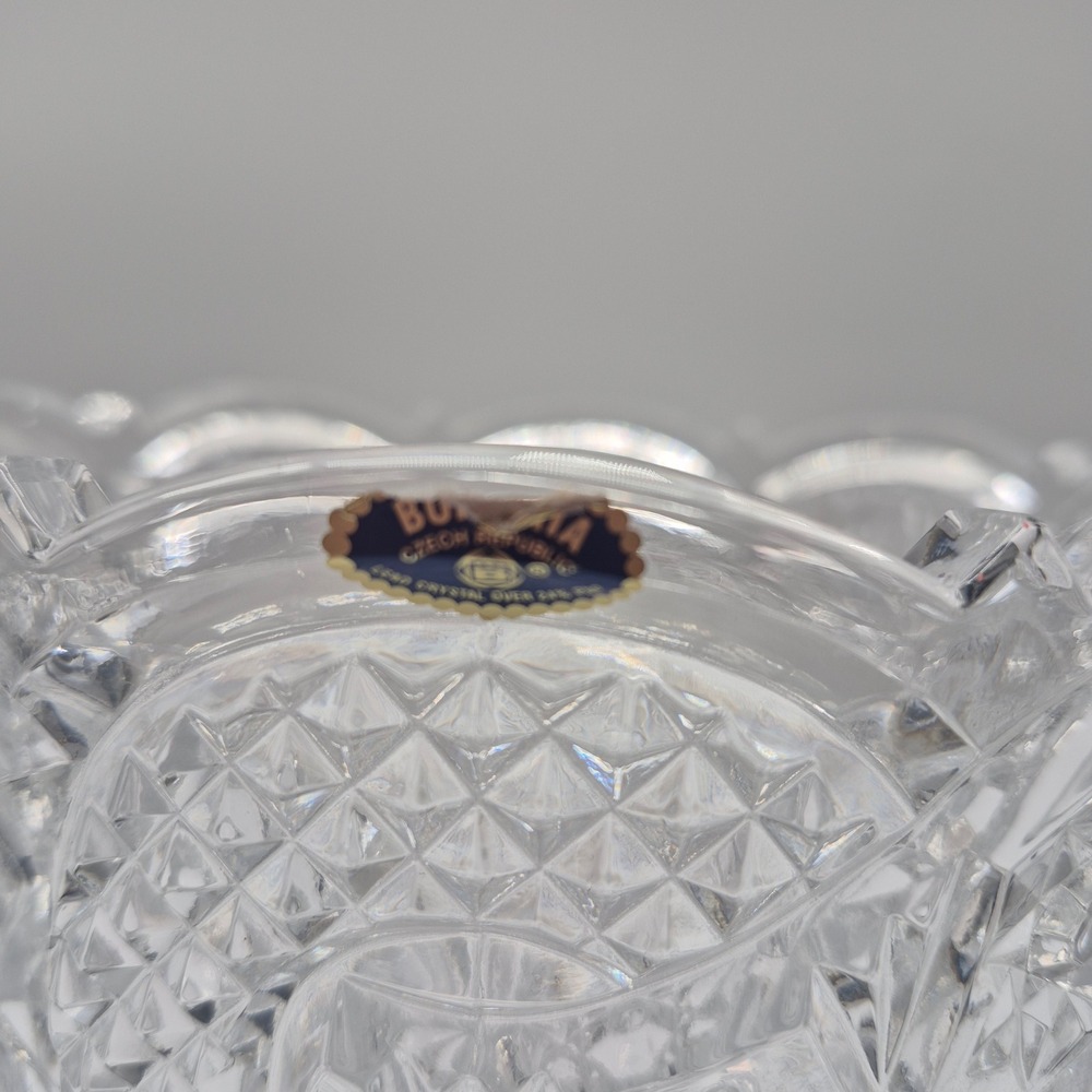 Bohemia Crystal Vase Clear Lead Cut Glass - Picture 6 of 15